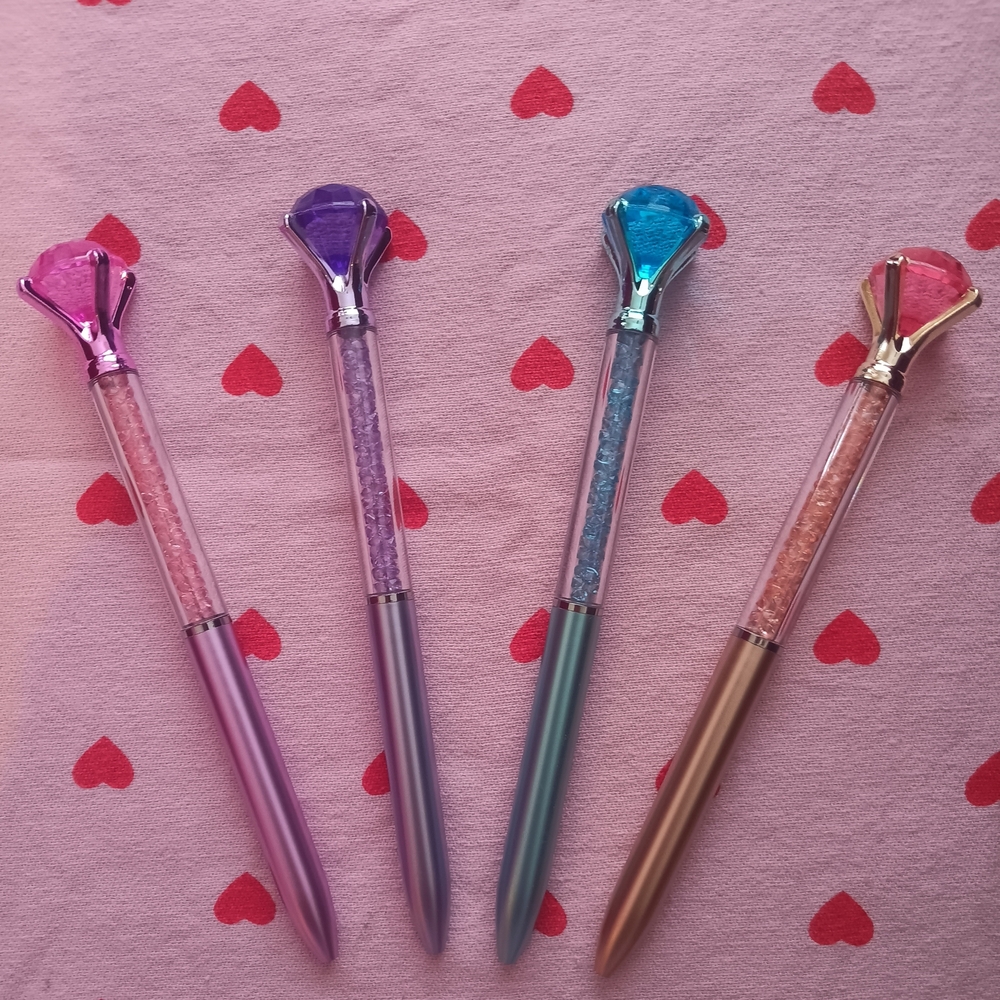 Set of Four Gem Top Pens